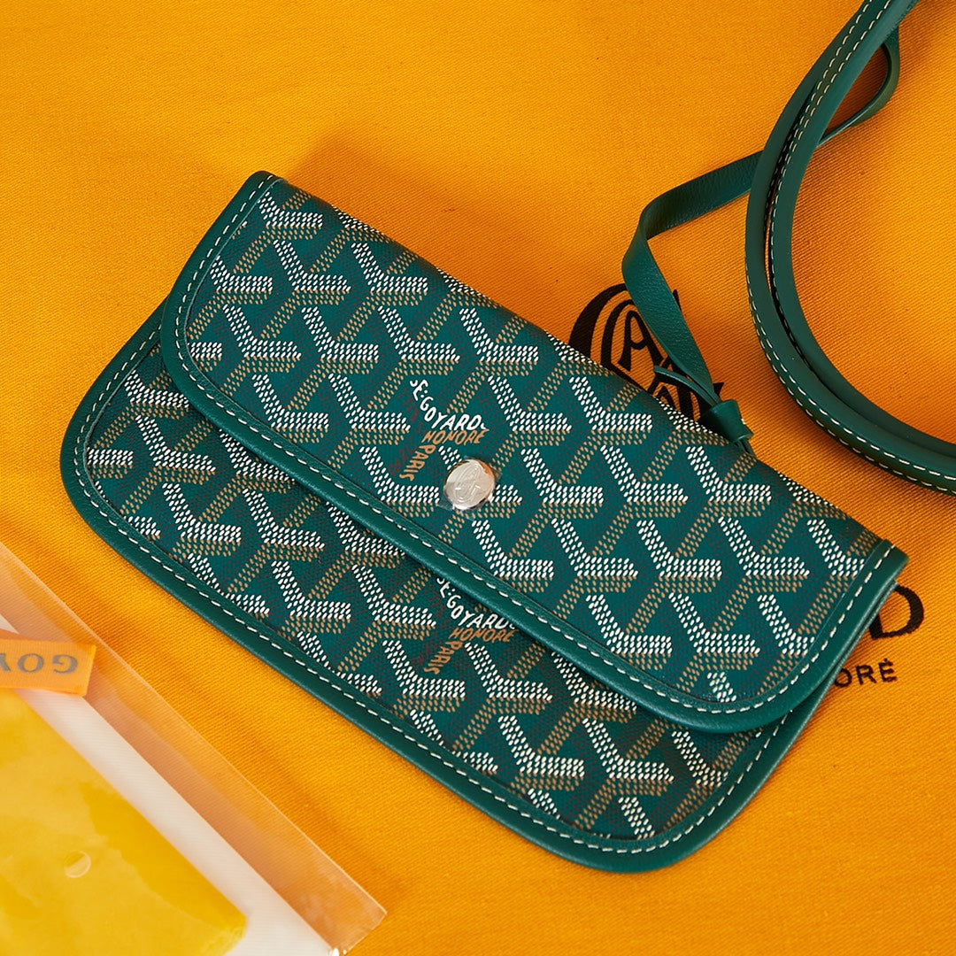 Goyard Saint Louis Pm 34Cm Green Canvas Chevroches Calfskin