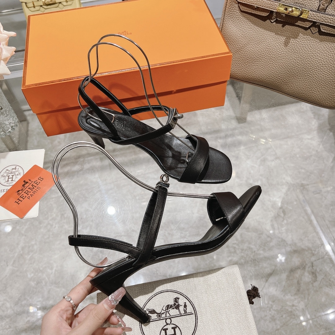 Hermes Glamour 75 Sandal Black H231060Z 02350