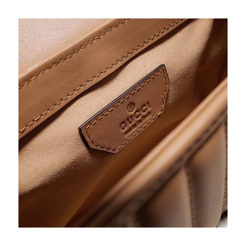 Gucci GG Marmont Rose Beige Matelasse Leather Mini Top Handle Bag