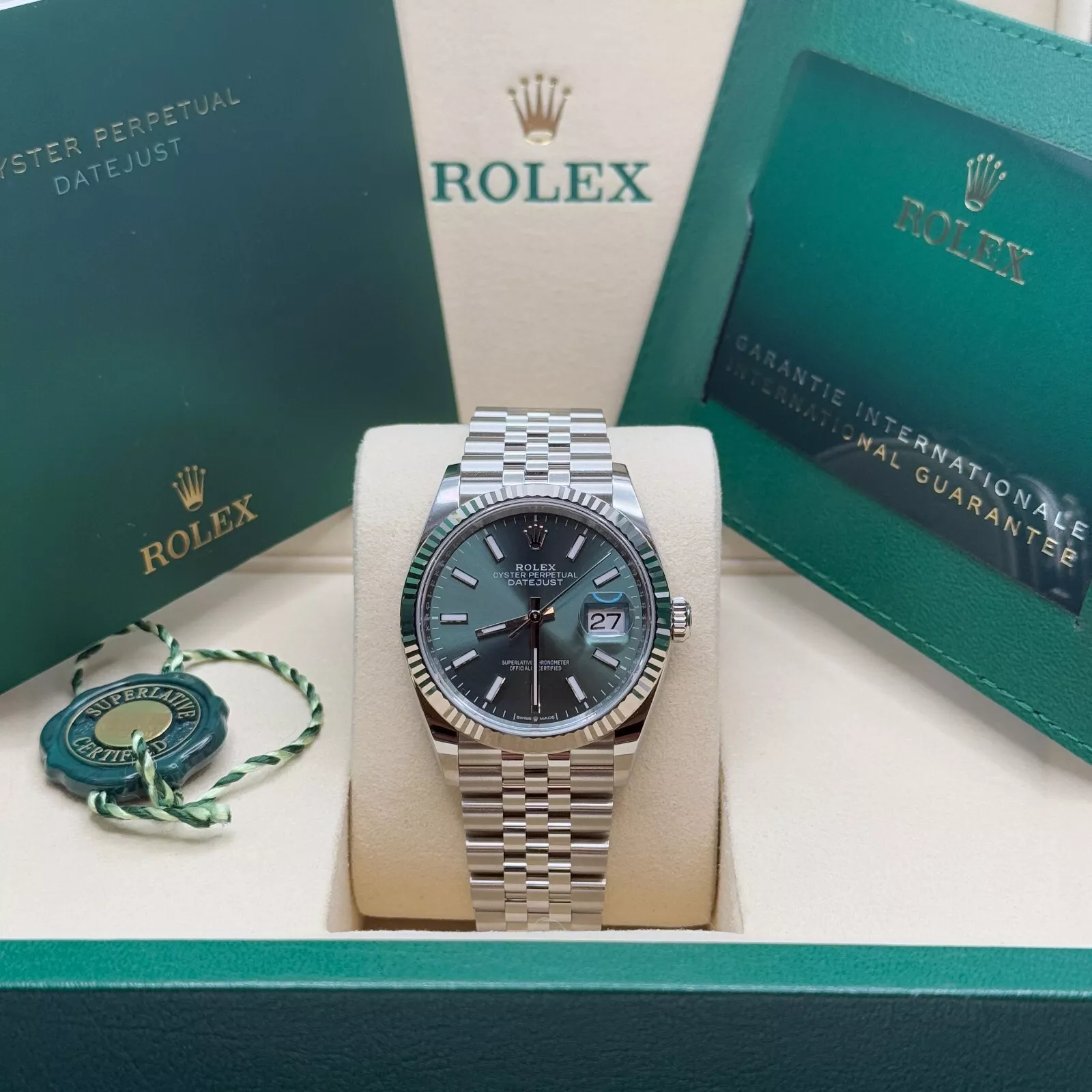 【Super Clone】RLX  Datejust 41mm Mint Green Dial Jubilee Bracelet Watch - 126334