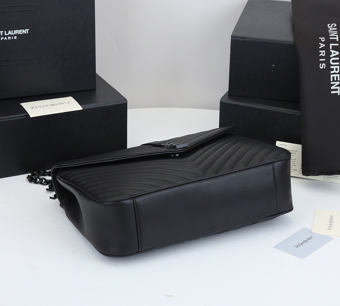 Saint Laurent College Large Chain Bag Black Tone Hardware 32Cm