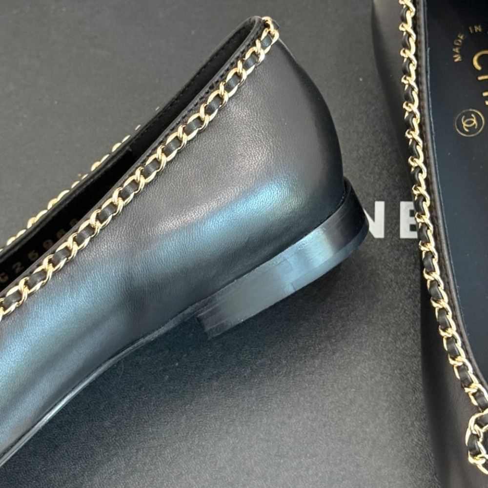 Chanel Ballet Flats Black Leather G46663 B21588 94305