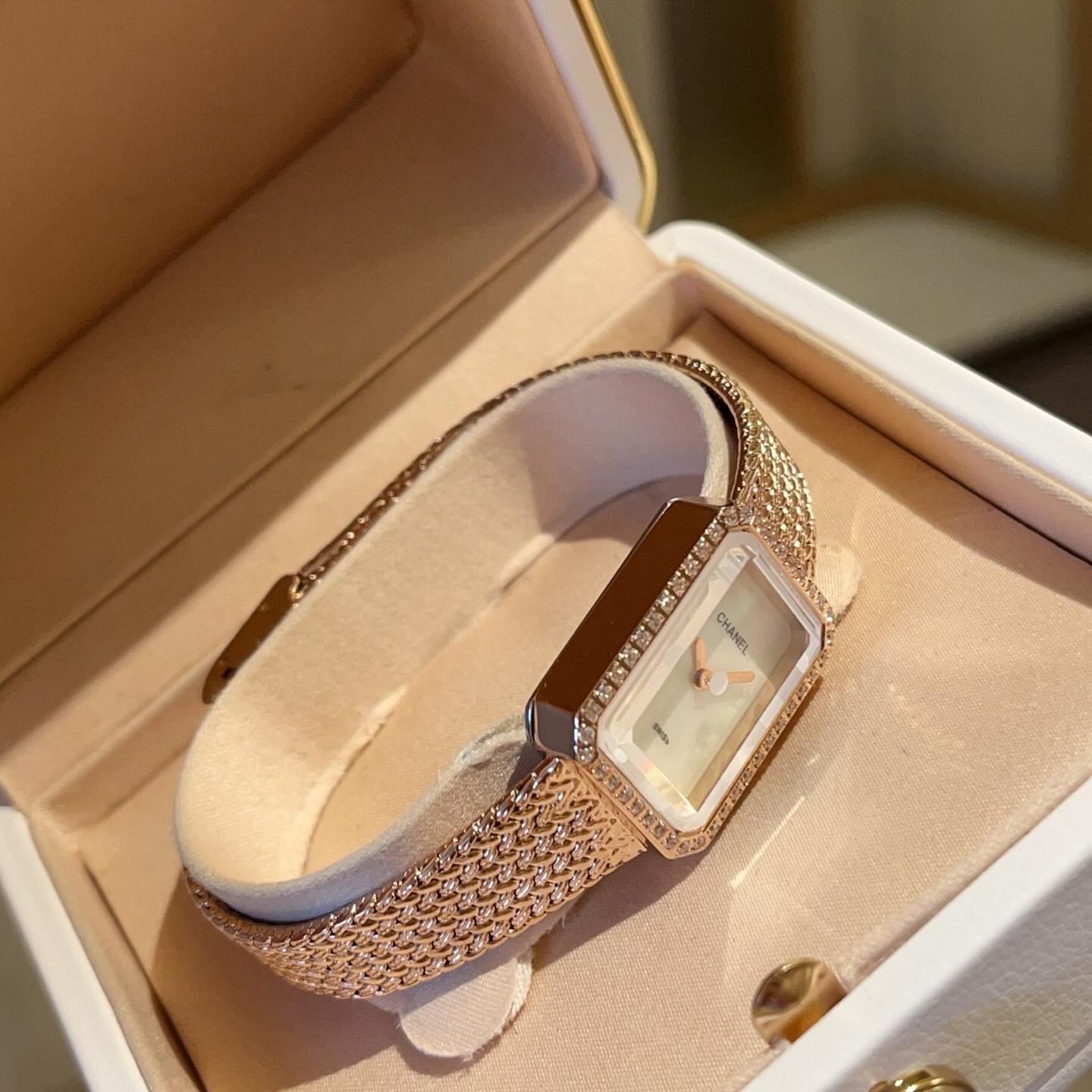 Chanel Première Diamond Mesh Watch White Dial