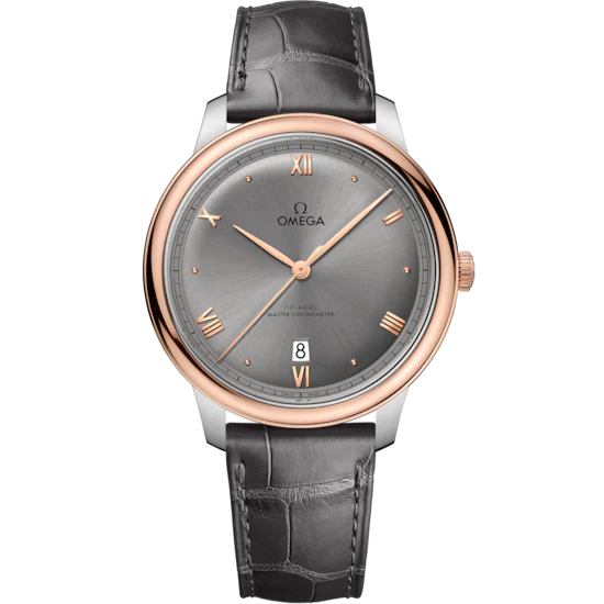 Omega De Ville Prestige 40 mm Grey Dial Stainless Steel and Sedna™ 18k Rose Gold Strap 434.23.40.20.06.001
