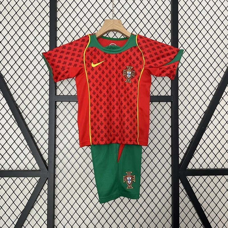 retro kids 2004 kids Portugal Home football jersey retro