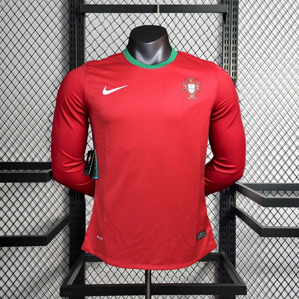 Retro Player 2012 Portugal Home Long Sleeve Football jersey retro