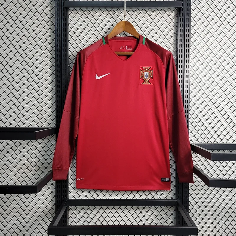 Retro 2016 Portugal Home Long Sleeve Football jersey retro