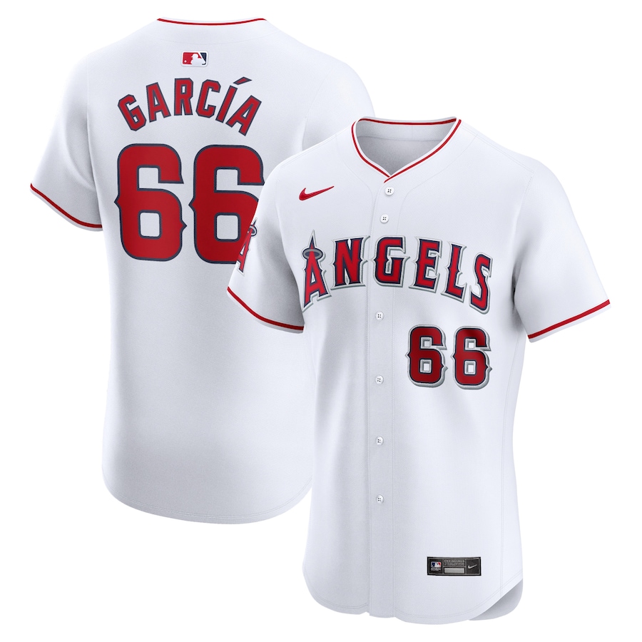 Luis Garcia Los Angeles Angels Home Elite Player Jersey White