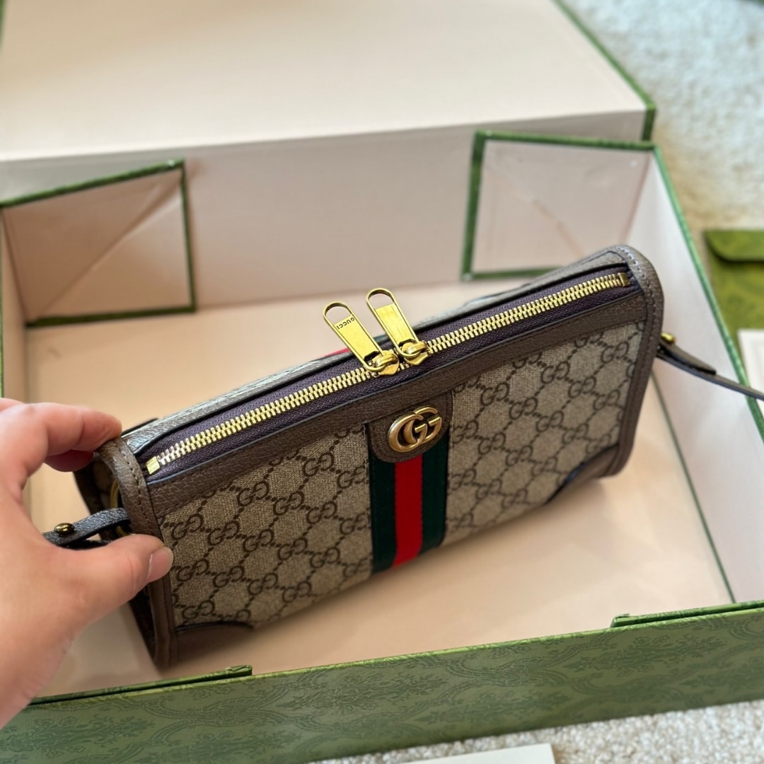 Gucci Ophidia Gg Messenger Bag Beige Ebony 25Cm 752581 96Iwt 8745