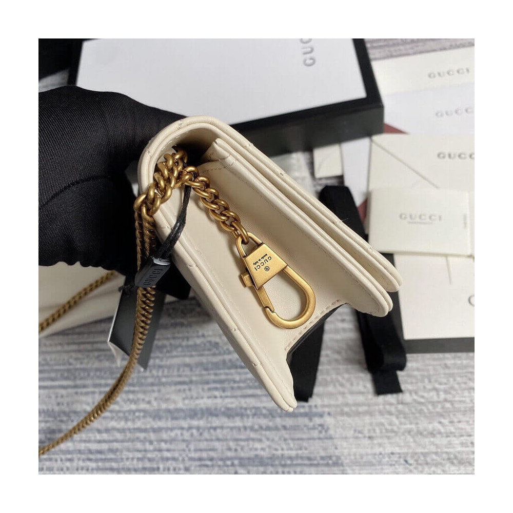 Gucci GG Marmont Mini Bag In White Leather