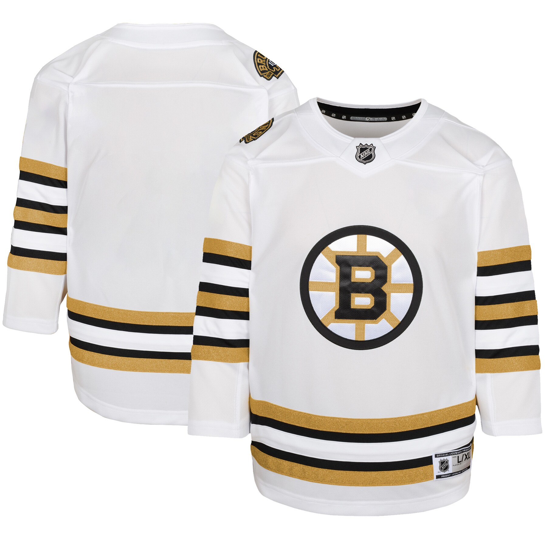 Boston Bruins Youth 100th Anniversary Premier Jersey – White