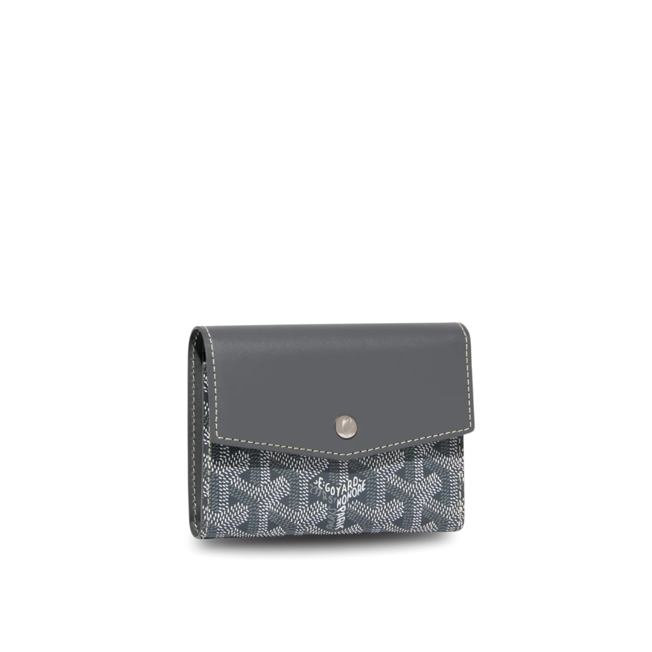 Goyard Saint-Gabriel Wallet 12 Cm Gray Calfskin And Goyardine Canvas