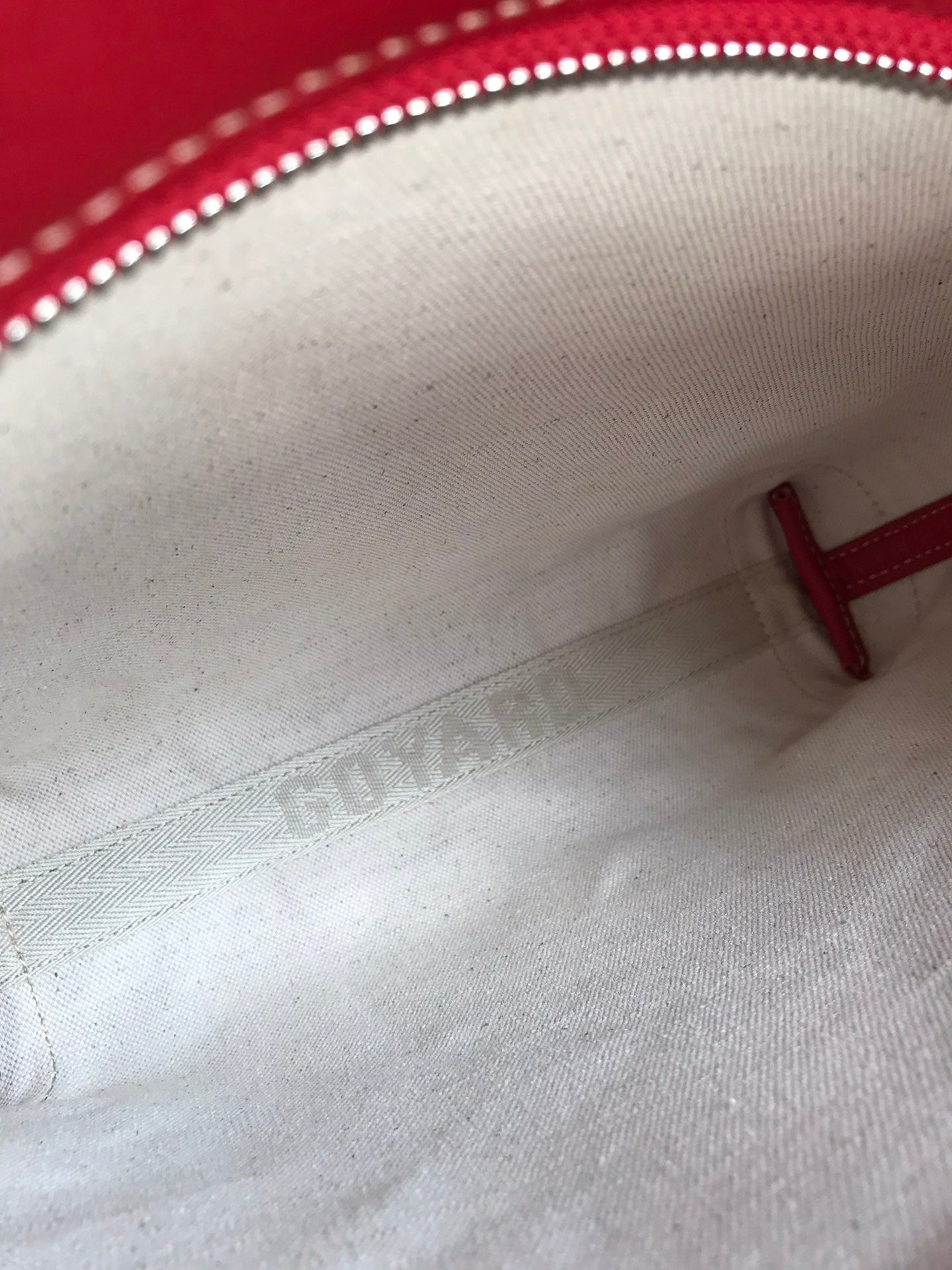 Goyard Conti Pouch 24cm Classic Red Lambskin And Goyardine Canvas