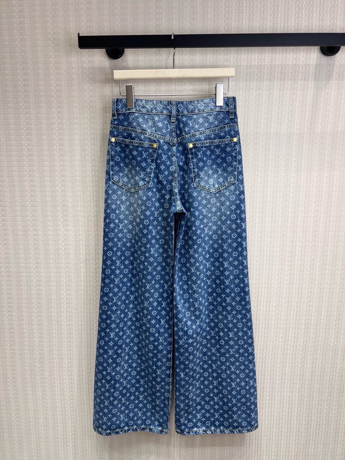 LOUIS VUITTON Monogram Wide-Leg Jeans