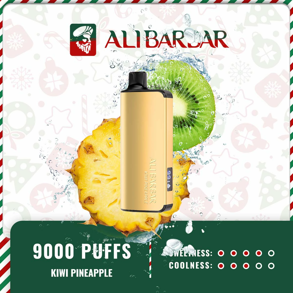Alibarbar Ingot 9000 Puffs – Kiwi Pineapple Ice
