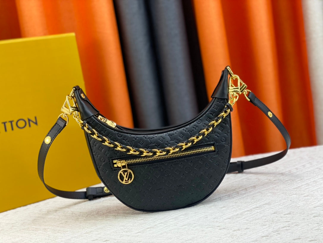 Louis Vuitton Loop Baguette Bag Black 23Cm M22591