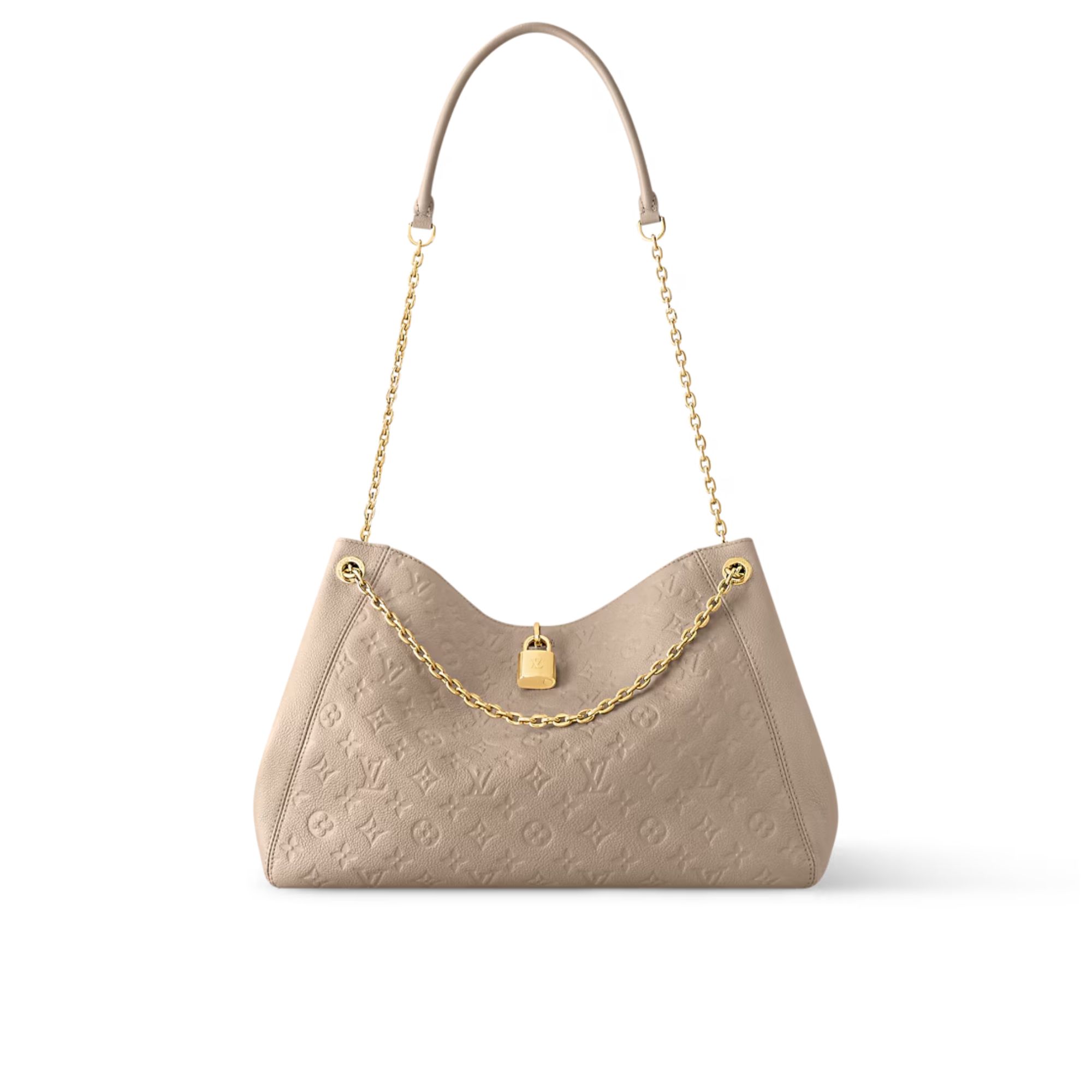 Louis Vuitton LV Anytime MM Monogram Empreinte Bag Tourterelle Gray M14658 42cm/ 16.5in