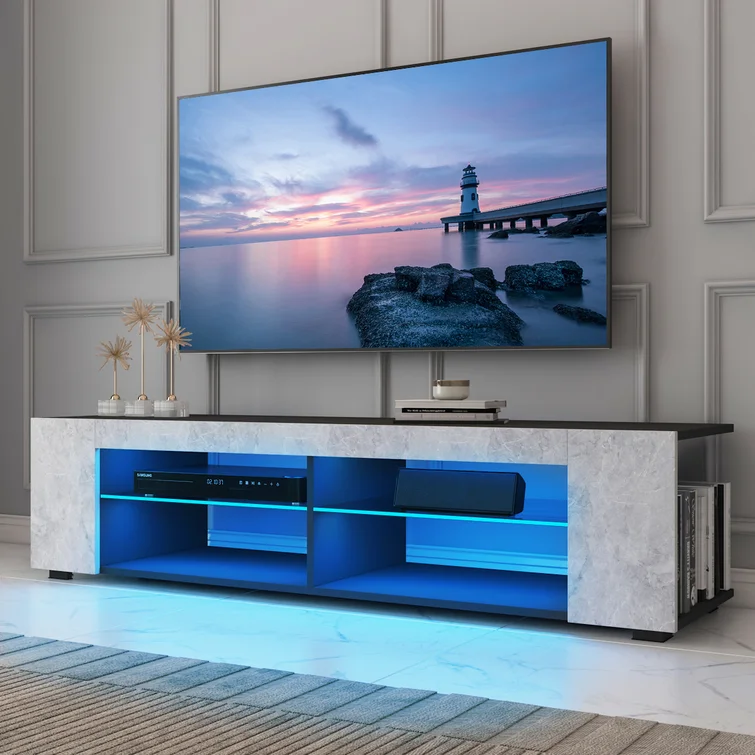 Jowers 57'' Media Console with Smart APP LED Strip Lights