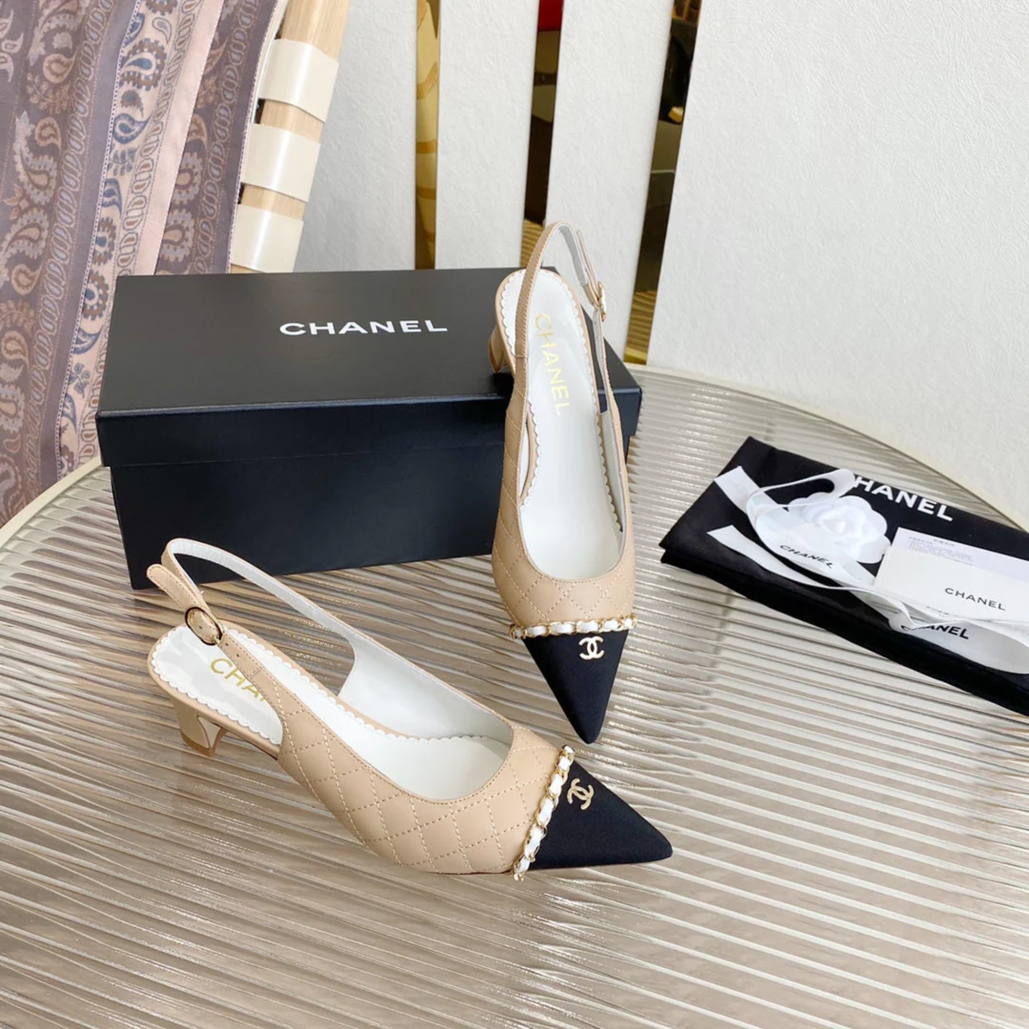 Chanel Classic Pointed Slingback Heels