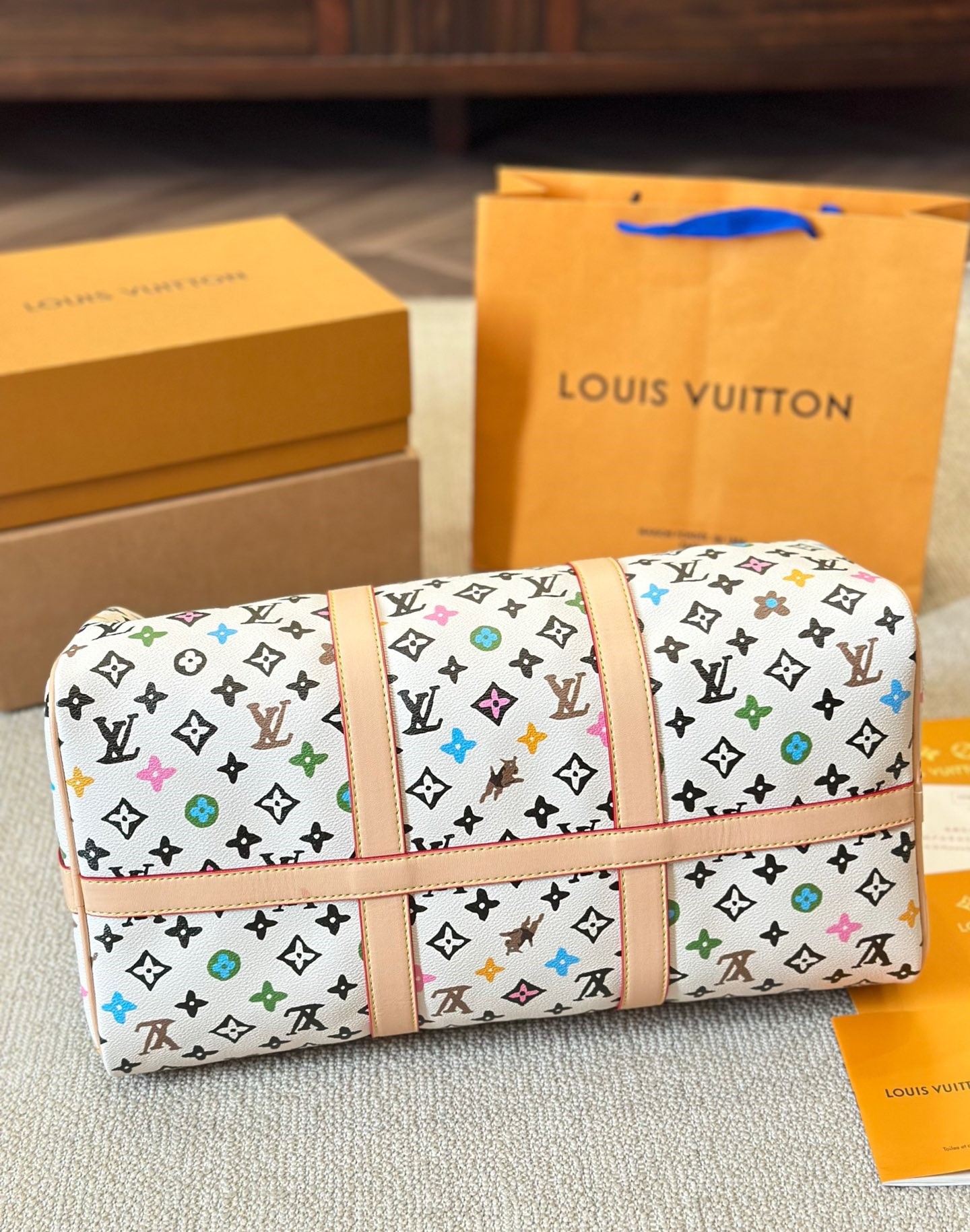 Louis Vuitton Keepall Bandouli Re Vanilla 40Cm M25233