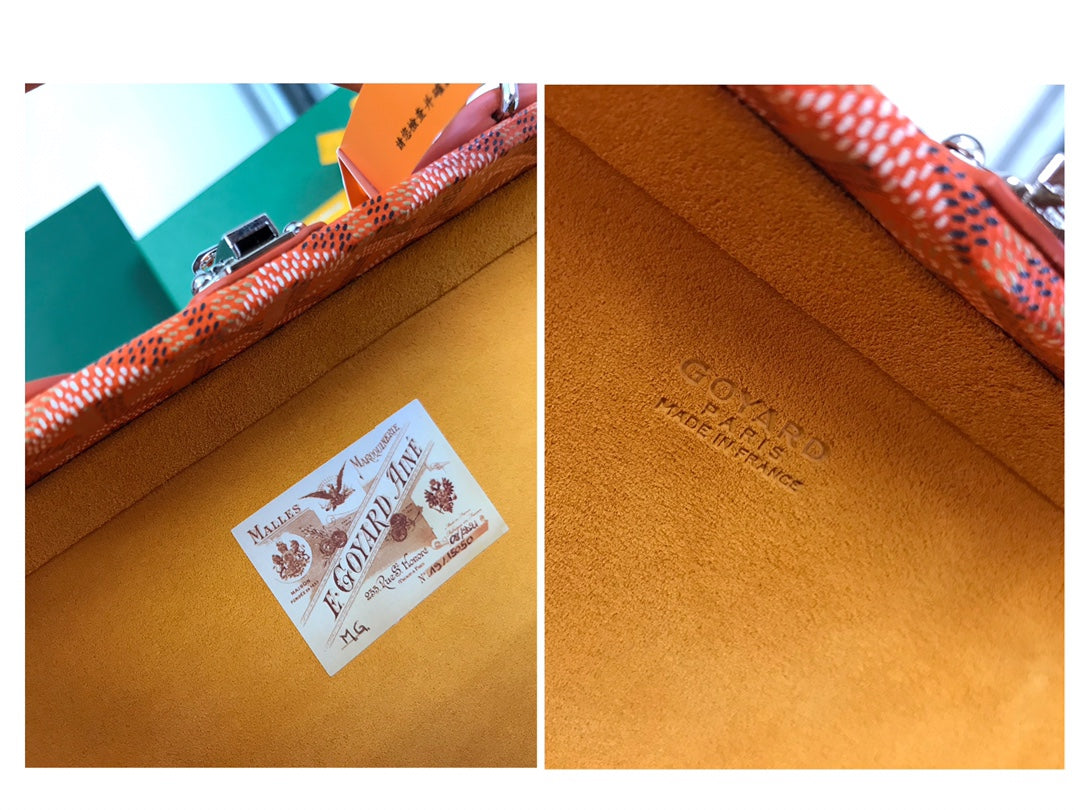 Goyard Grand Hôtel Trunk Bag 24.5cm Orange Goyardine Canvas And Calfskin