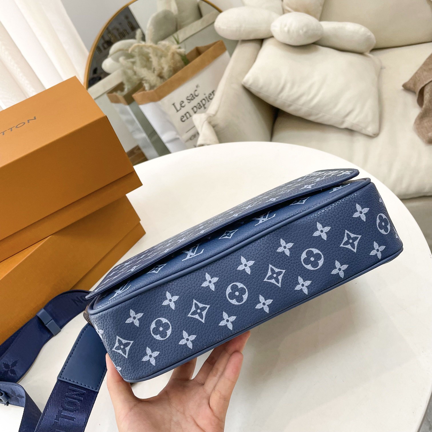 Louis Vuitton District Pm Bag Blue 26Cm M23785 For Men