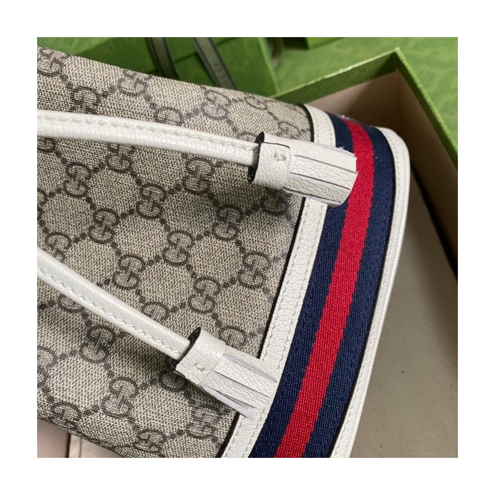 Gucci Ophidia Small GG Bucket Bag White