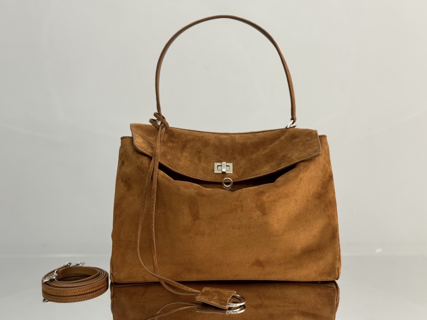 Balenciaga Rodeo Bag – Medium Brown Suede
