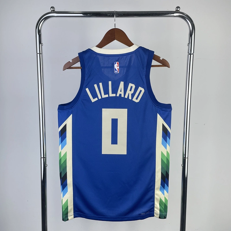 2023 NBA Milwaukee Bucks (0 LILLARD) Basketball Jersey