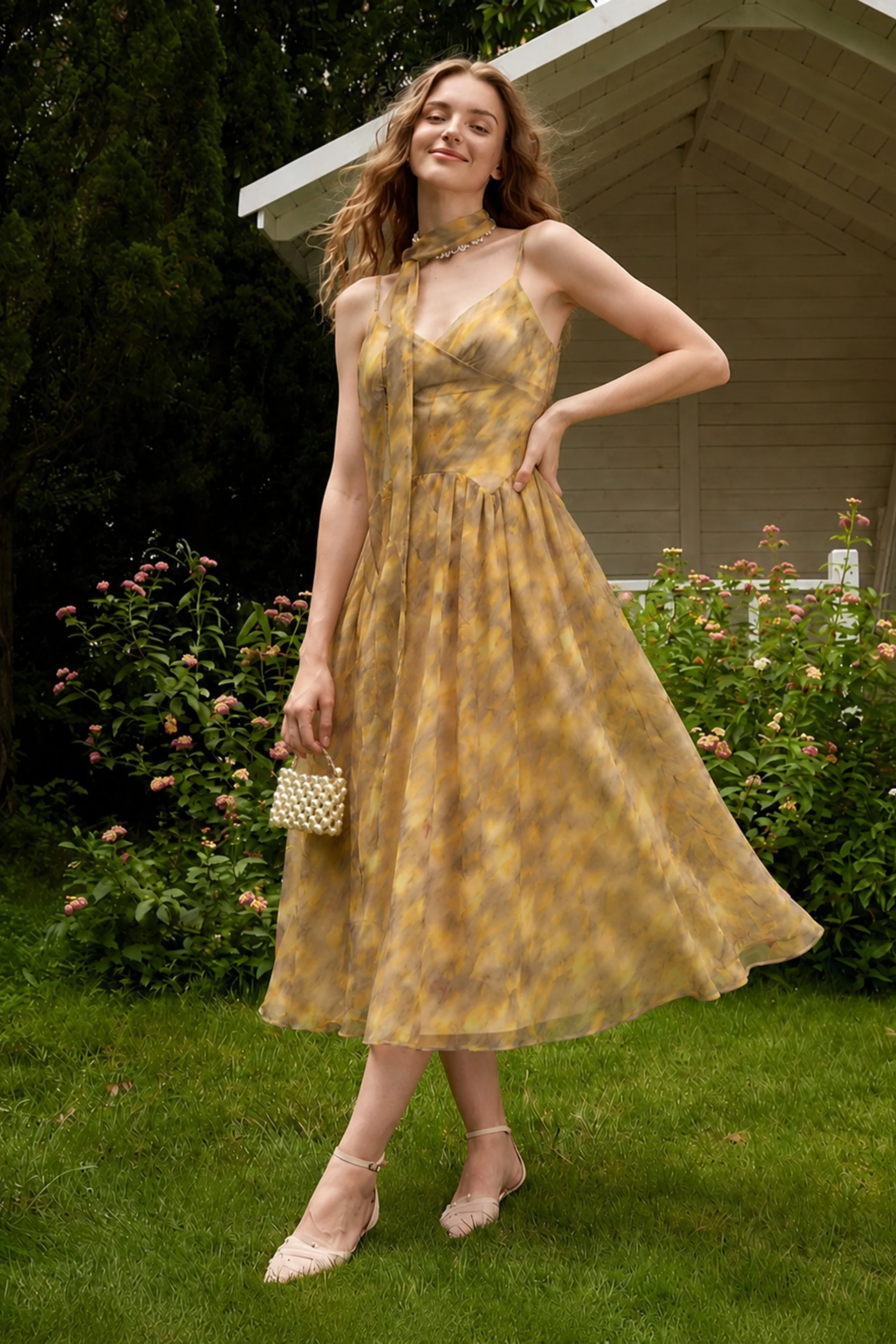 Sunlit Haze Scarf Dress