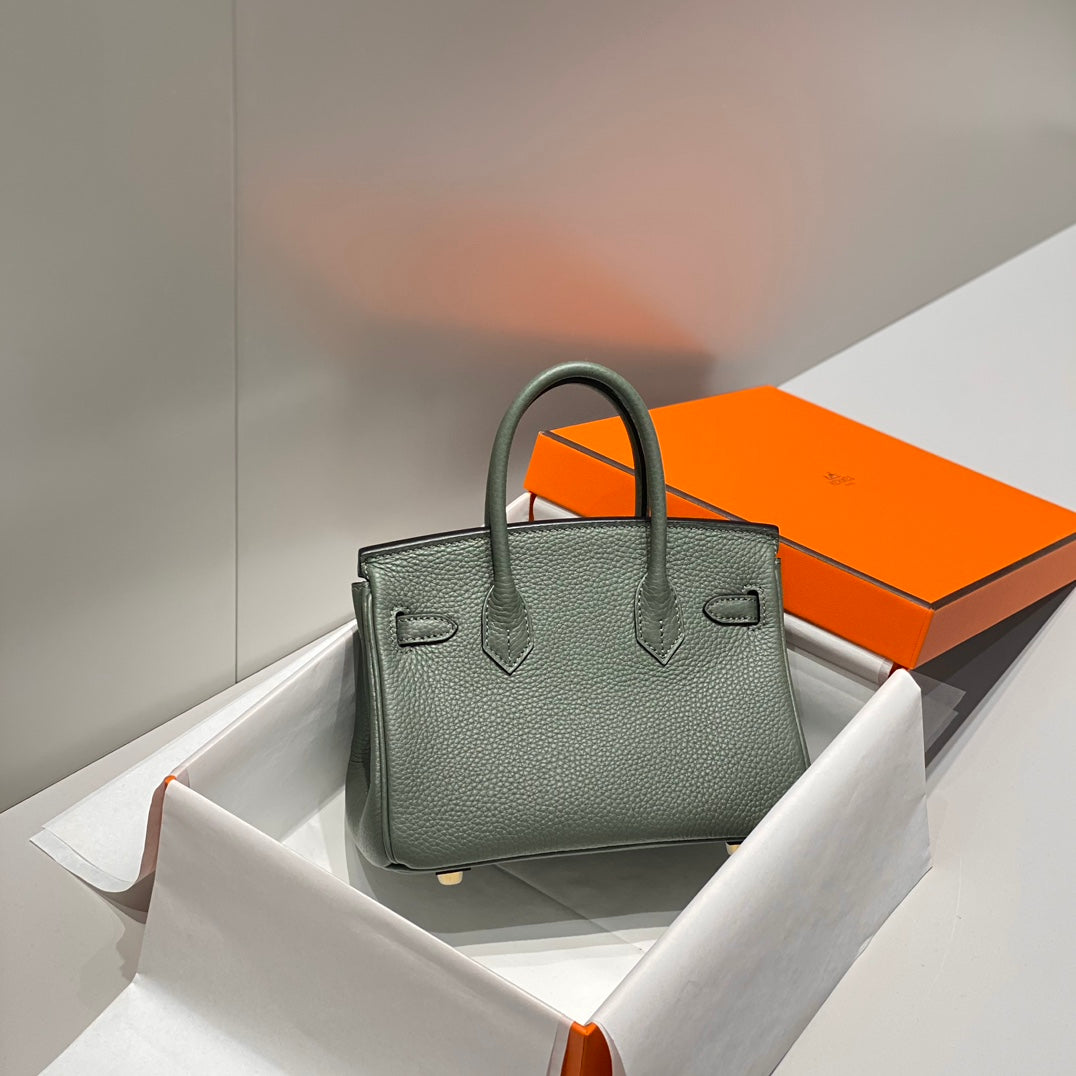 Hermes Birkin 20Cm Vert Amande Togo Leather Gold Hardware