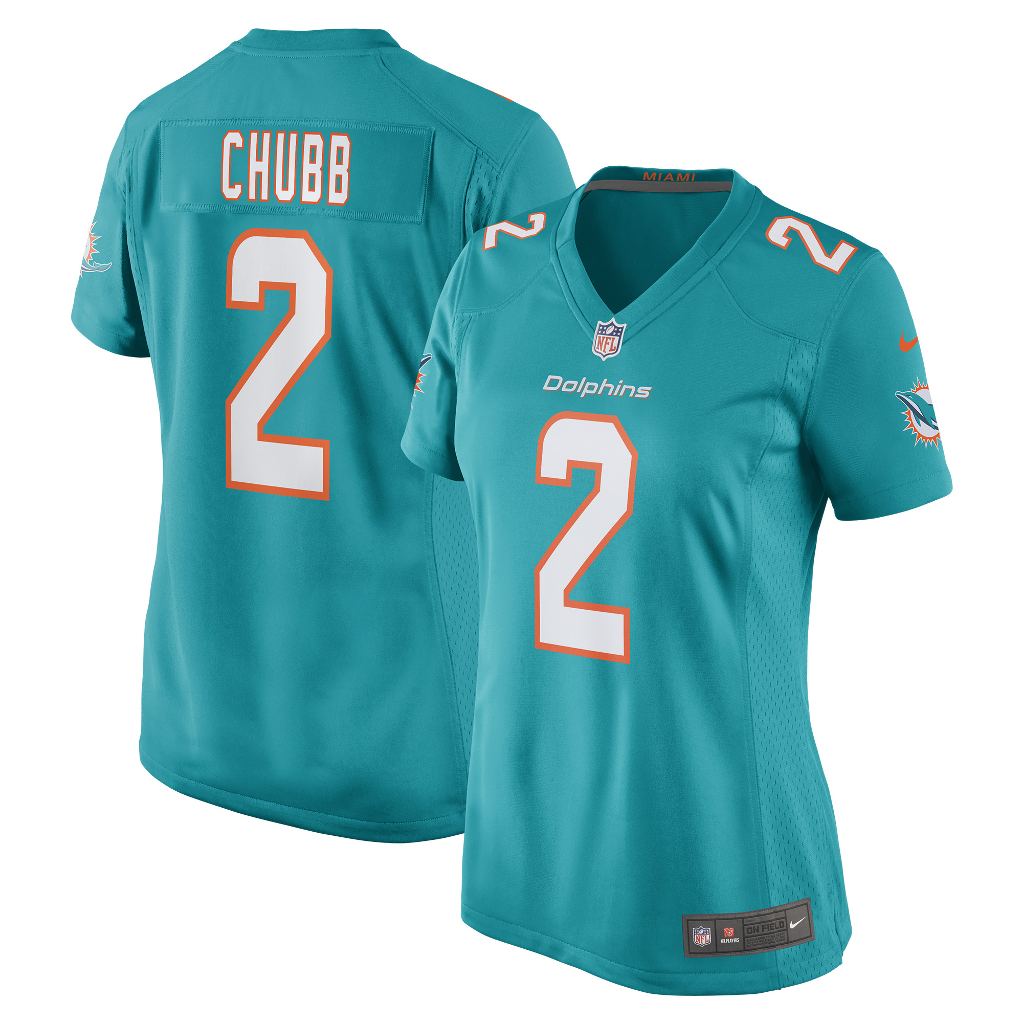 Bradley Chubb Miami Dolphins Nike Women's Game Player Jersey - Aqua