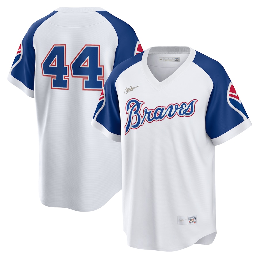 Hank Aaron Atlanta Braves Home Cooperstown Collection Player Jersey White