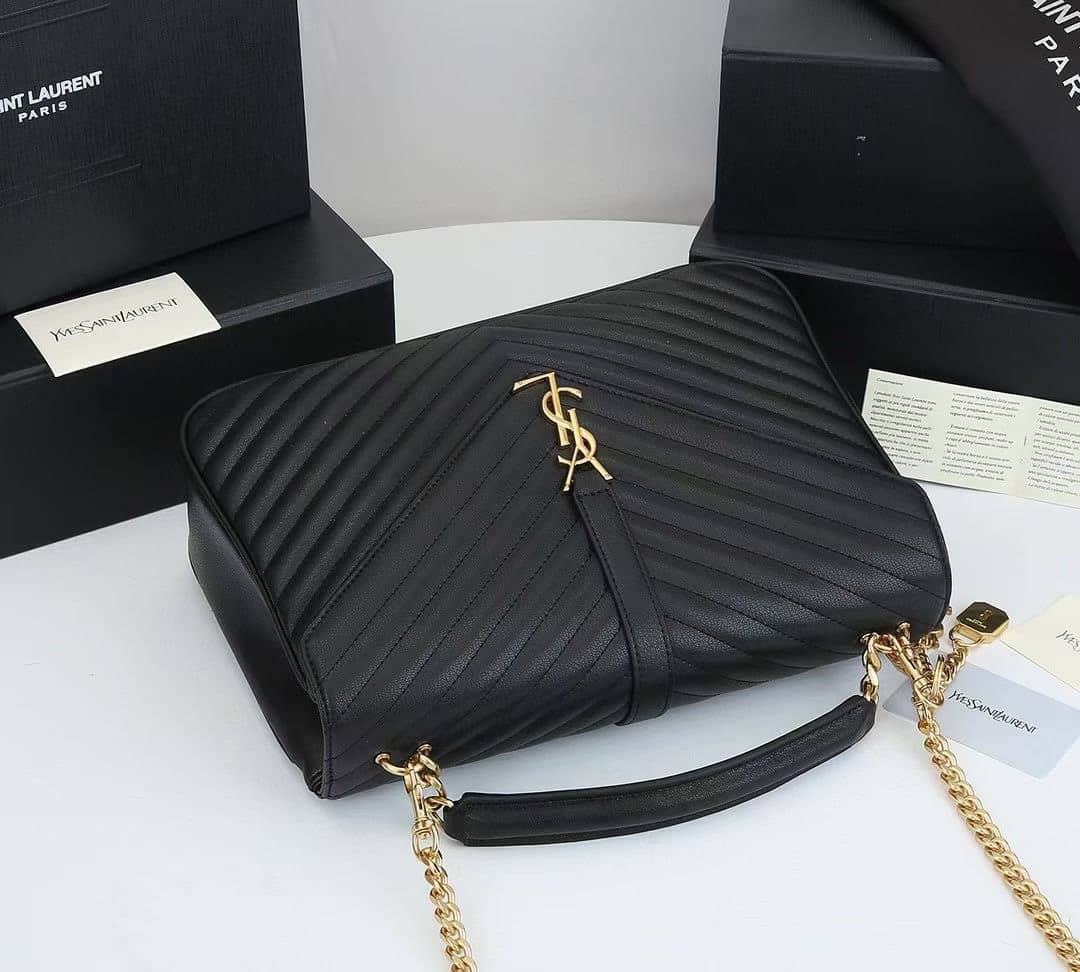 Saint Laurent College Large Chain Bag Black 25Cm 600278Brm071000
