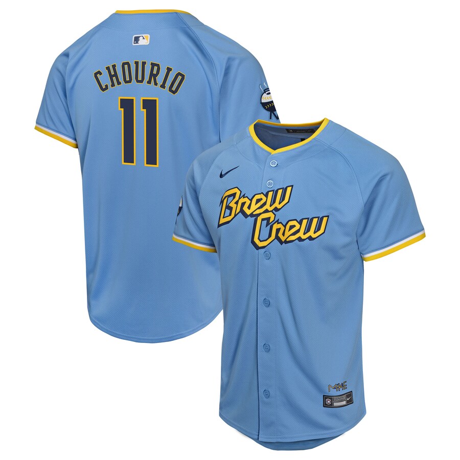 Jackson Chourio Milwaukee Brewers Youth City Connect Limited Player Jersey Powder Blue