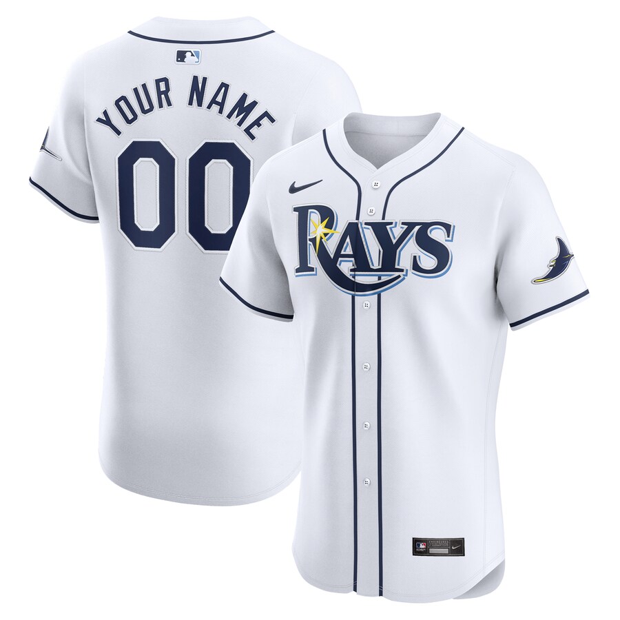 Tampa Bay Rays Home Elite Custom Jersey White