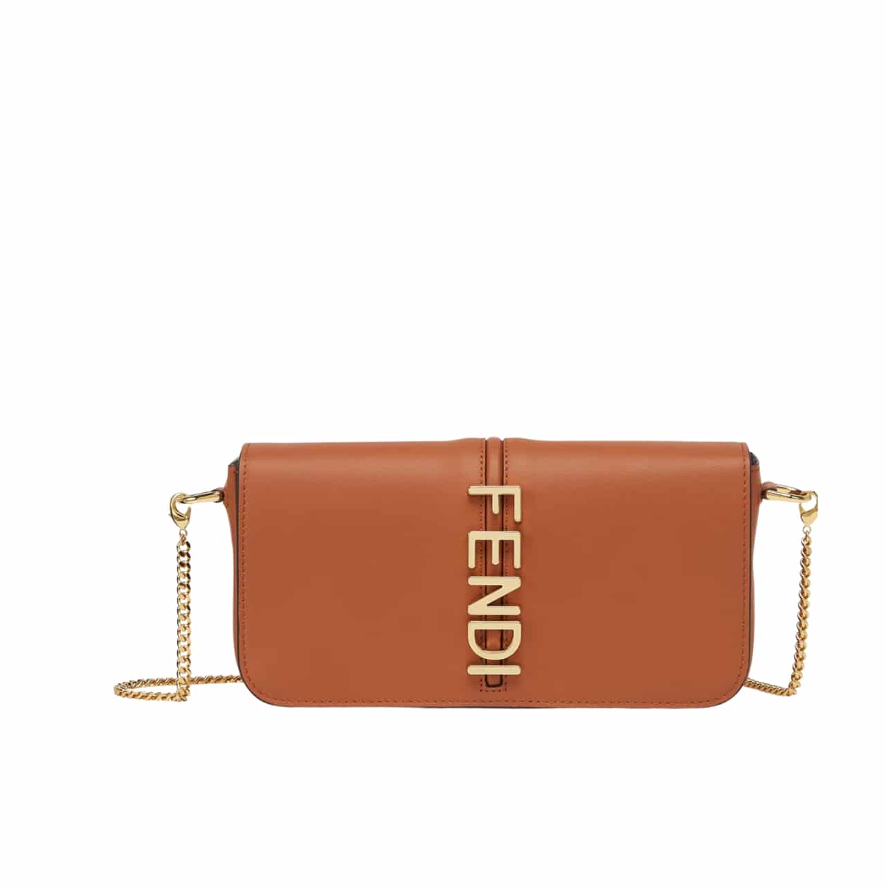 Fendi Fendigraphy Wallet On Chain Brown 21Cm