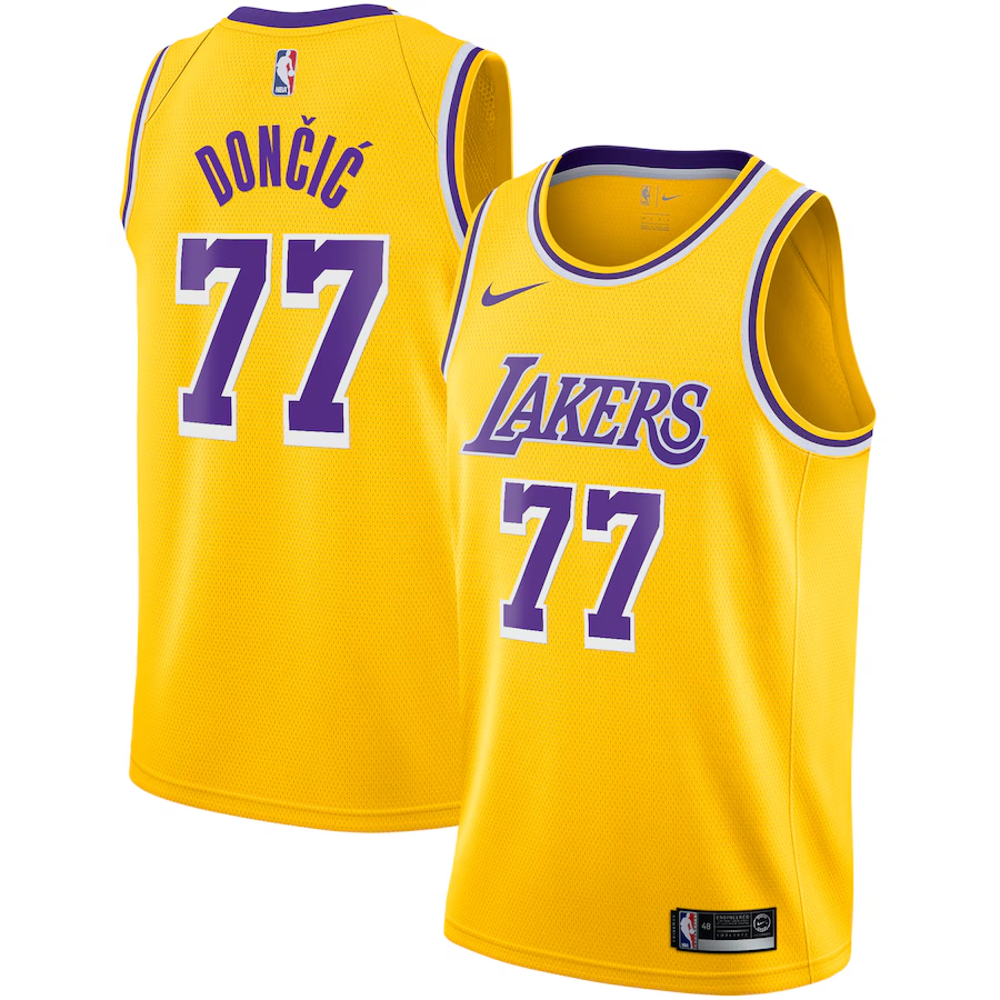 Los Angeles Lakers Nike Icon Edition Swingman Jersey - Gold - Luka Dončić