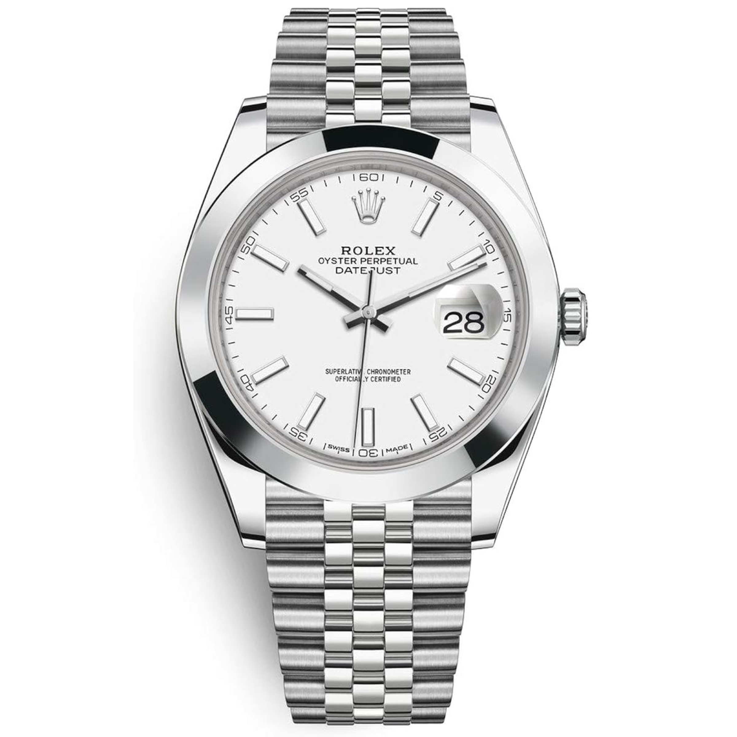 Rolex Datejust 41mm White Dial 126334 Jubilee Flutted