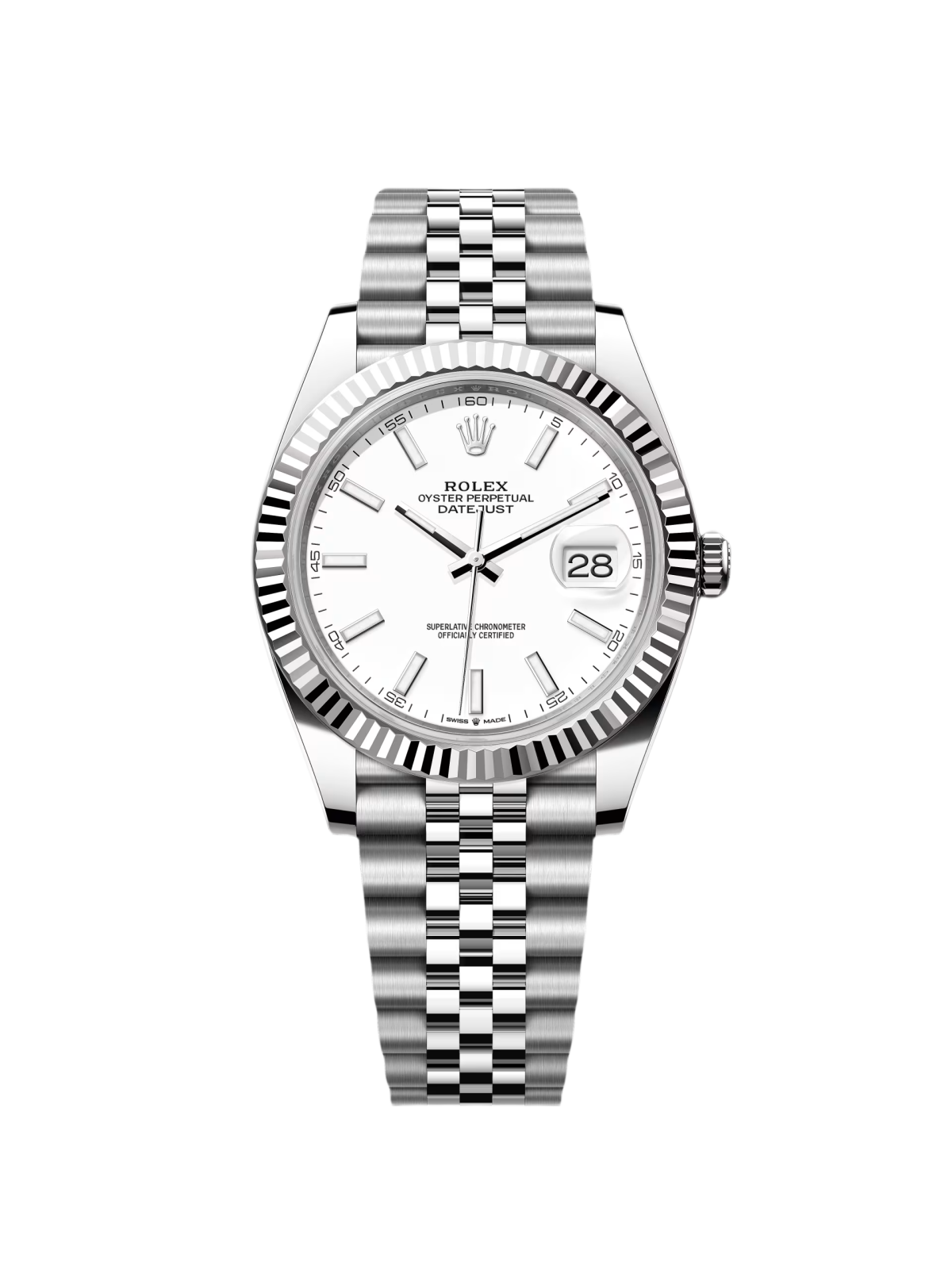 Rolex  Datejust 41mm  White Index Oyster Stainless Steel Men’s Watch - 126334