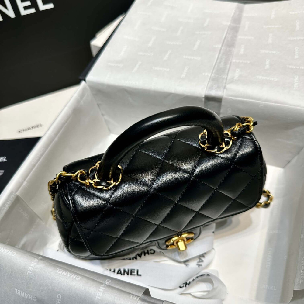 Chanel 24C Quilted Lambskin Small Bag With Top Handle
