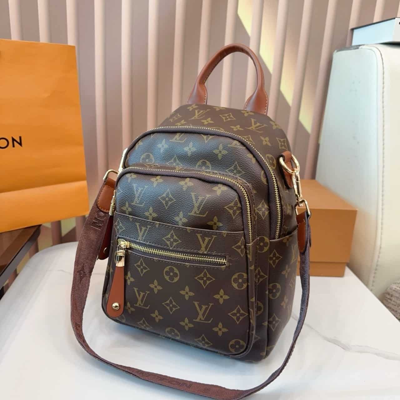 Louis Vuitton Backpack Monogram Dark Brown 28Cm