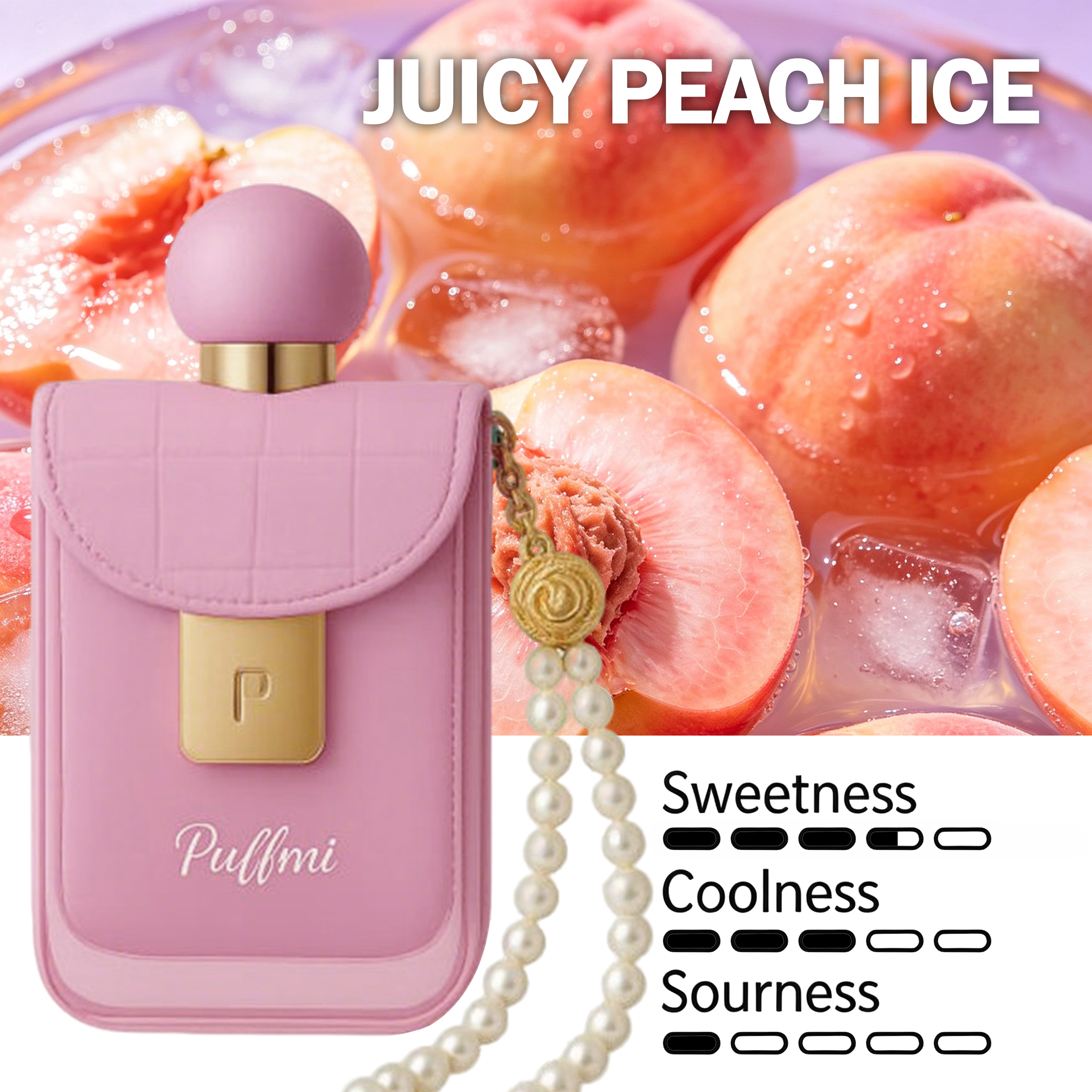 Puffmi JUICY PEACH ICE Flavor—the style most loved by the ladies.