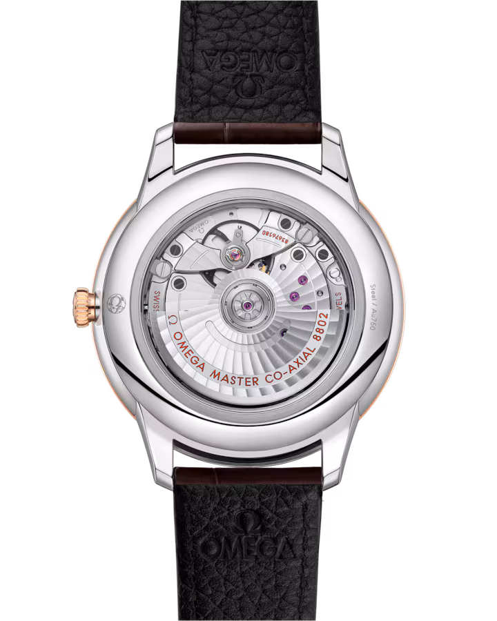 Omega De Ville Prestige 41 mm Silver Dial Stainless Steel and Sedna™ 18k Rose Gold Strap 434.23.41.20.02.001