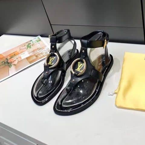 Louis Vuitton Leather Sandals Black