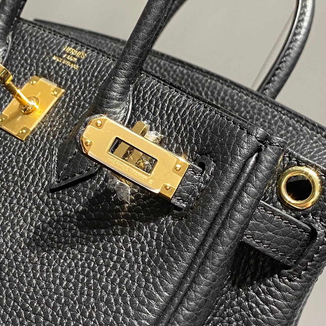 Hermes Birkin 20Cm Black Togo Leather Gold Hardware