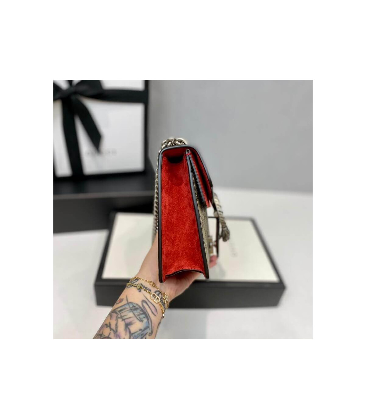 Gucci Dionysus GG Supreme Mini Bag Red 20cm