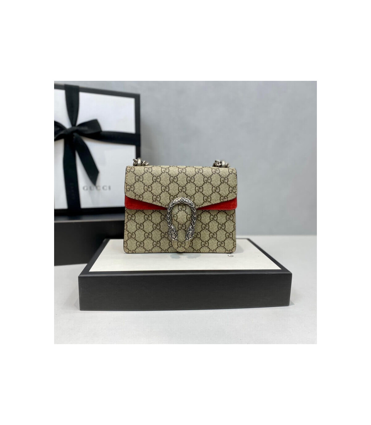 Gucci Dionysus GG Supreme Mini Bag Red 20cm
