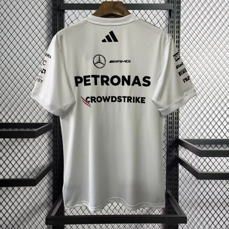 2025 F1 Mercedes Benz White T-shirt Racing Suit