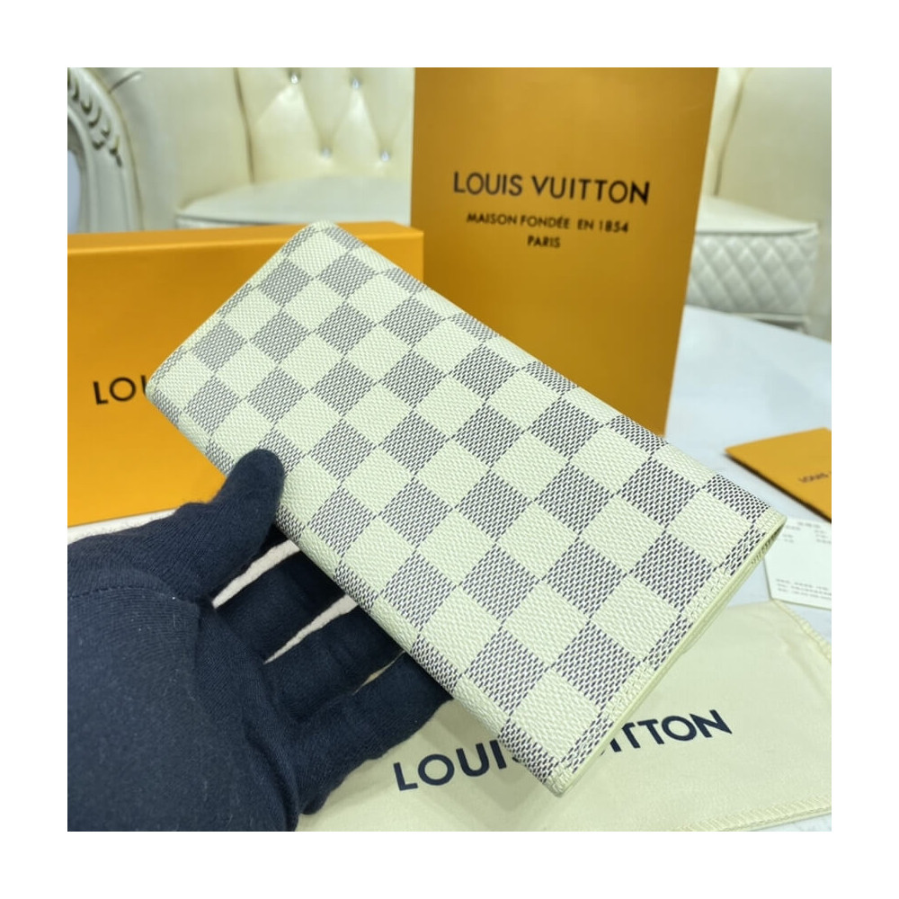 Louis Vuitton Damier Azur Emilie Wallet Beige